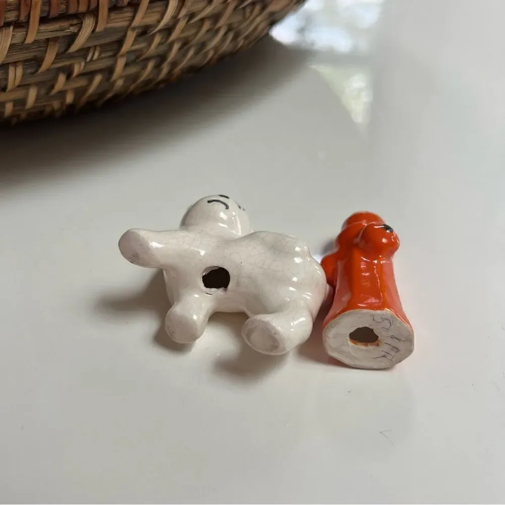 Quirky Vintage Dog and Fire Hydrant Salt and Pepper Shakers Set